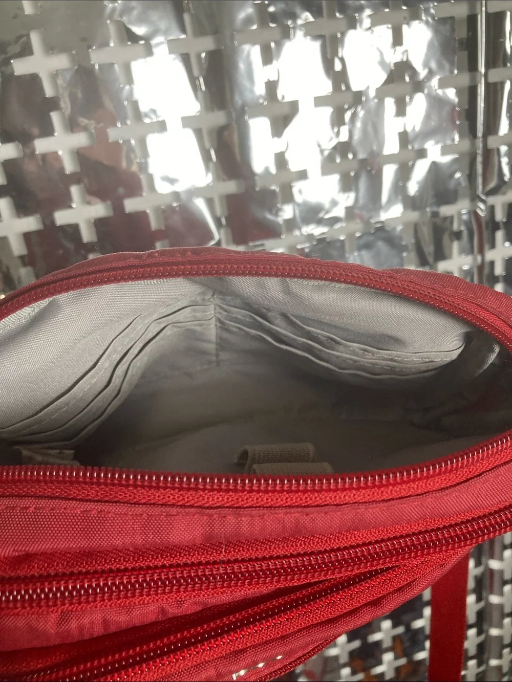 Baggallini Red Multi-Zip Crossbody with Adjustable Strap